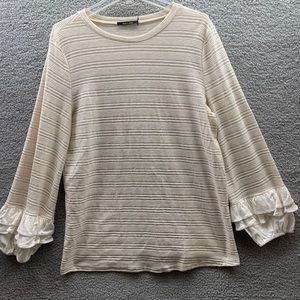 Doe and Rae Womans Blouse Top Large Tunic style Sand oversized classic Read: